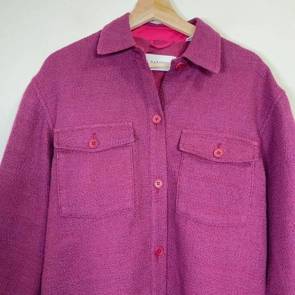 Aritzia Babaton Joan Oversized Linen Shirt Jacket In Elixir Purple - Picture 5 of 16
